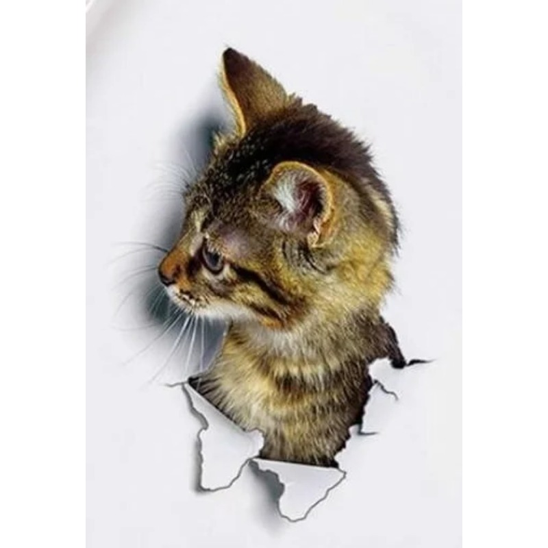 3pcs 3D Cute Cat Self-adhesive - Pvc Panel Background ulasan dan harga