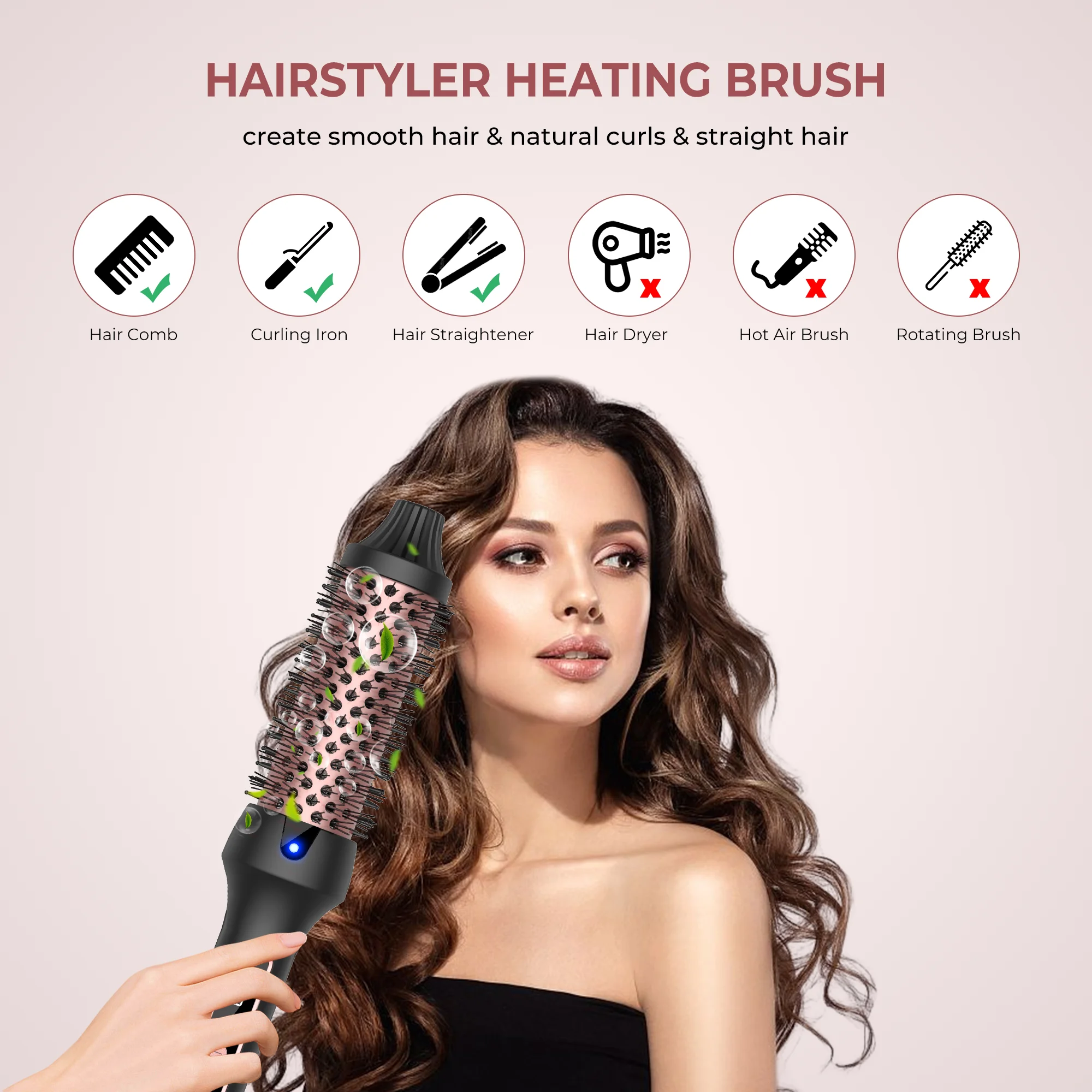 3 in1 Thermal Brush Ionic Heat - Ceramic Heat Emitter ulasan dan harga