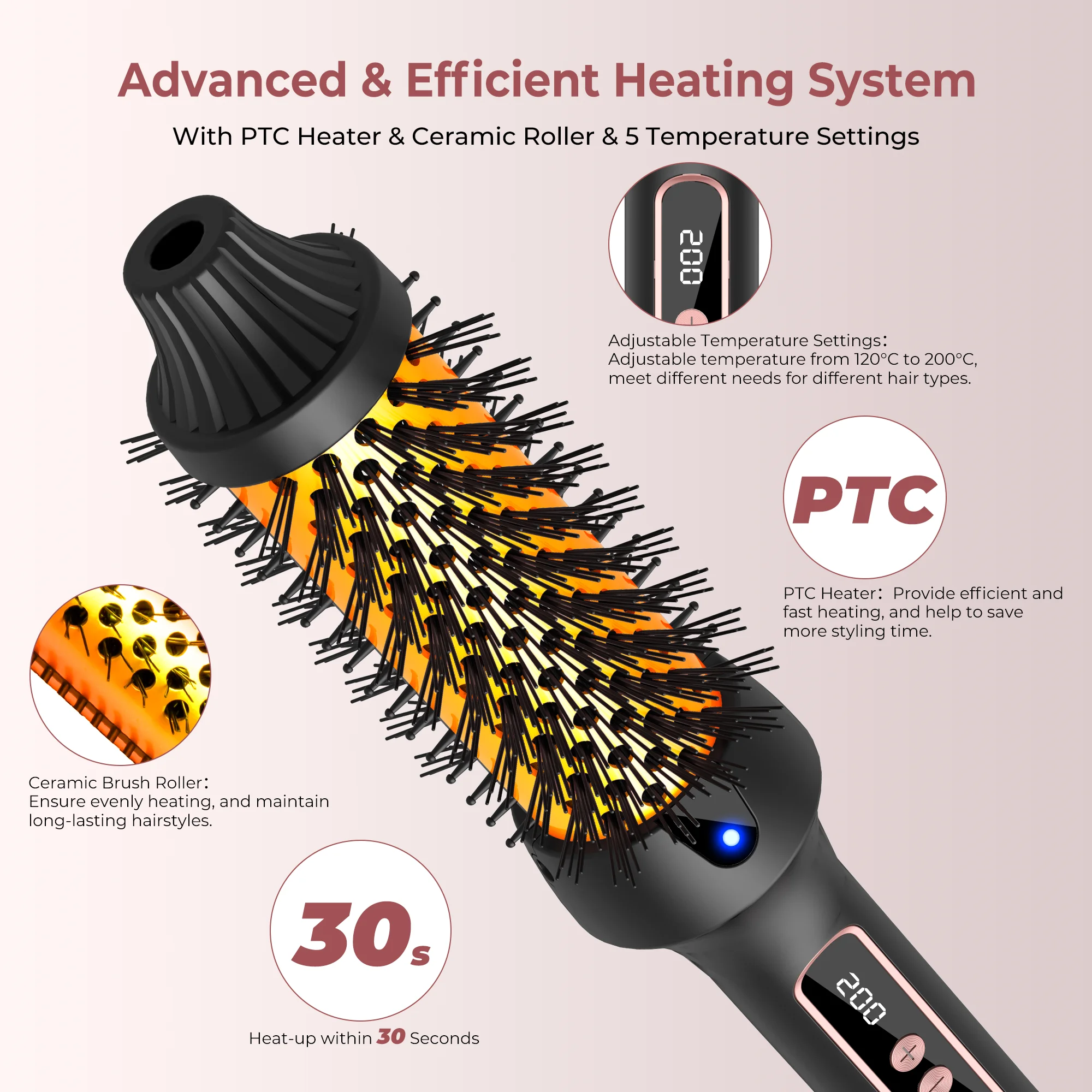 3 in1 Thermal Brush Ionic Heat - Ceramic Heat Emitter ulasan dan harga