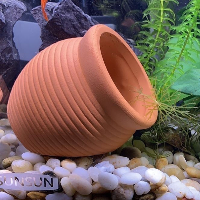 Ceramics Jar Fish Tank Decorat - Hide Cave Ceramic ulasan dan harga