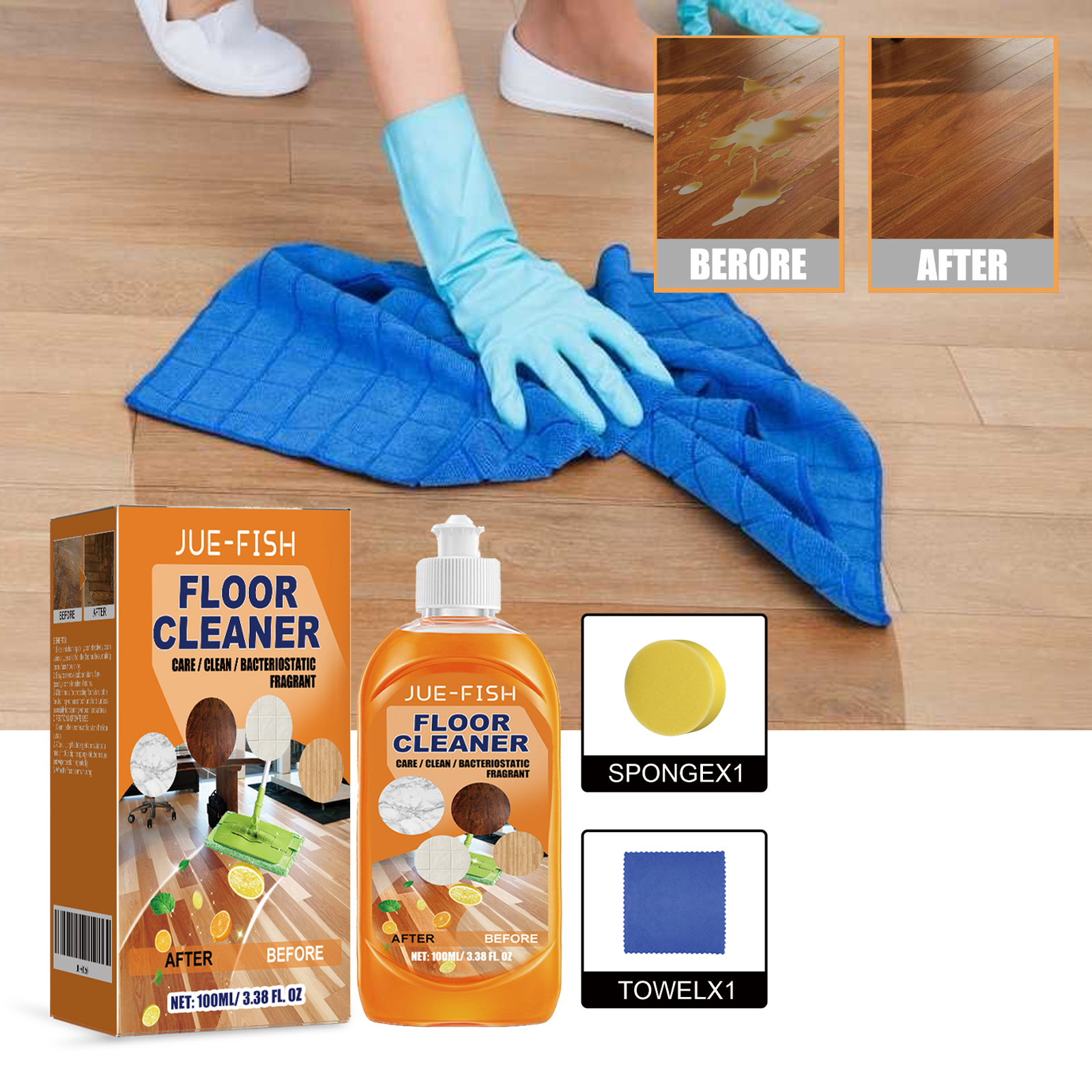 Jue Fish Floor Cleaner Set For - Ceramic Tile Floor ulasan dan harga