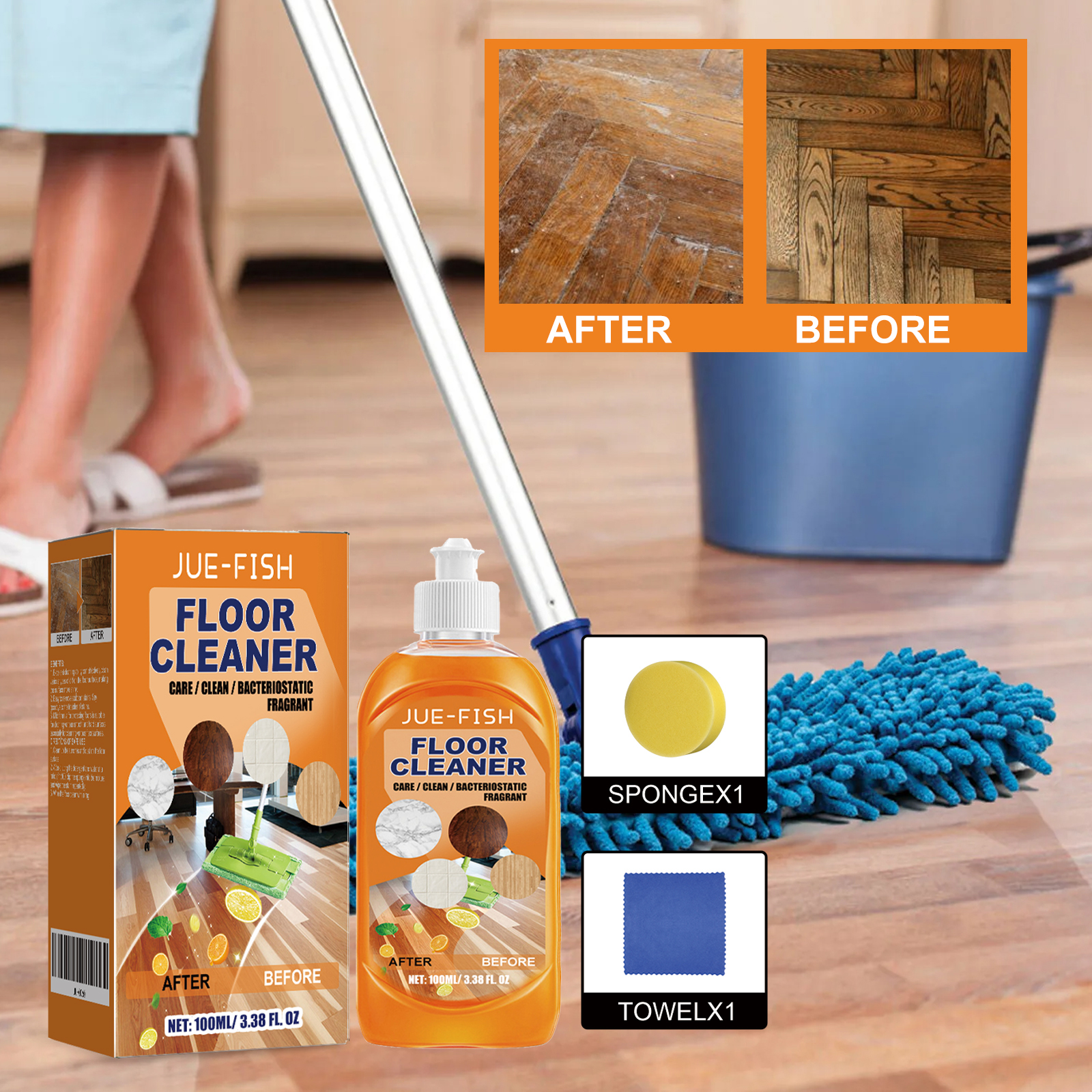 Jue Fish Floor Cleaner Set For - Ceramic Tile Floor ulasan dan harga