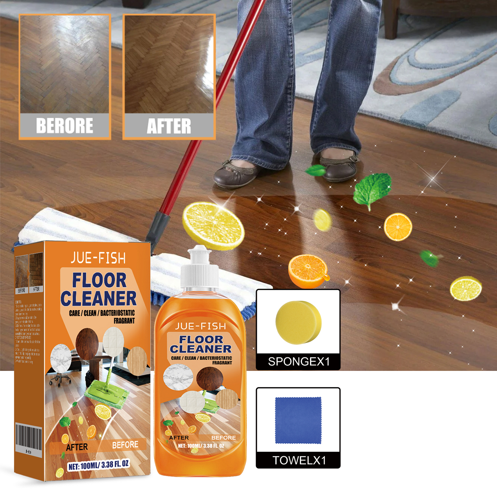 Jue Fish Floor Cleaner Set For - Ceramic Tile Floor ulasan dan harga
