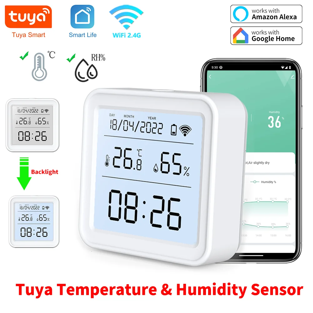 Tuya New WiFi Temperature Humi - Digital Hygrometer Probe ulasan dan harga