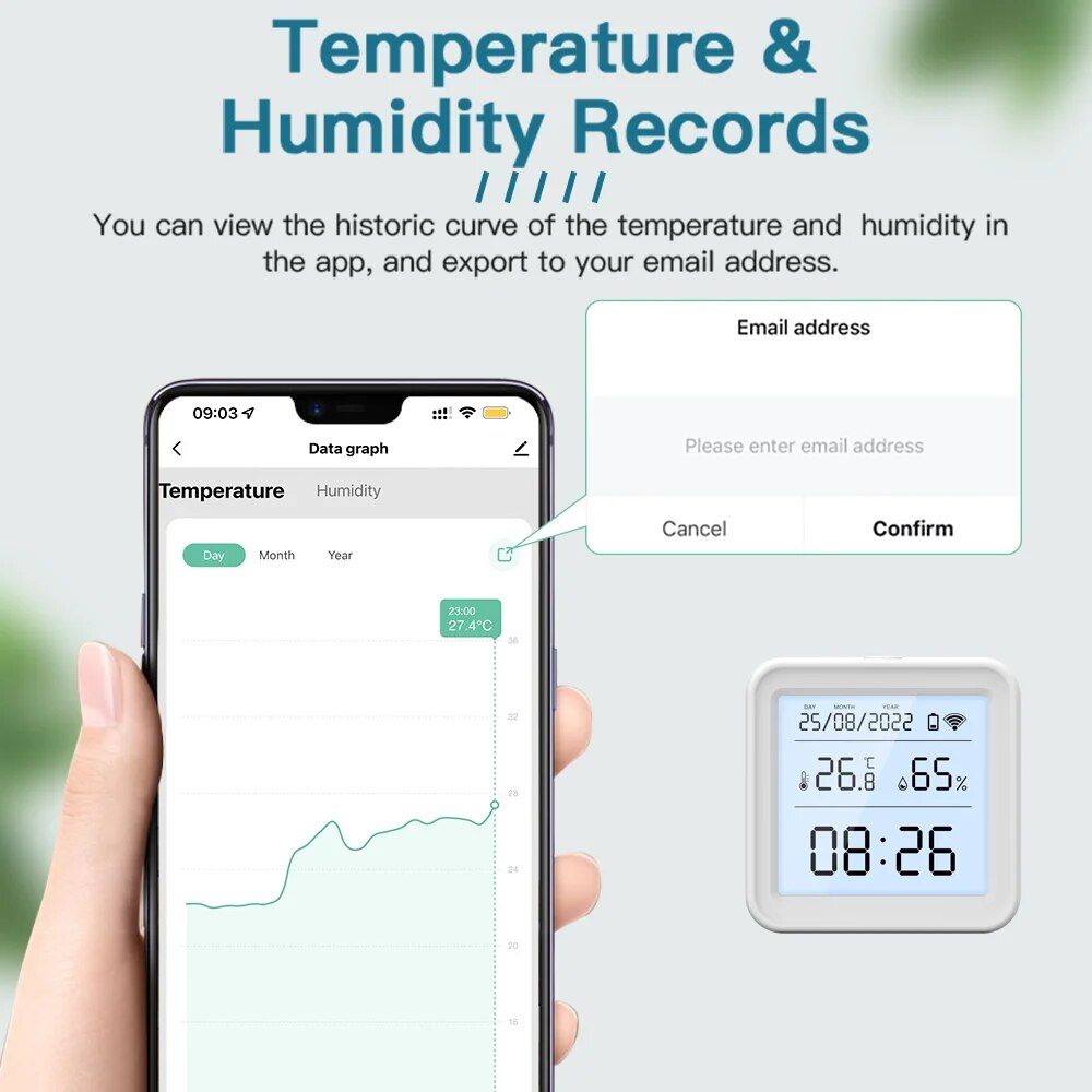 Tuya New WiFi Temperature Humi - Digital Hygrometer Probe ulasan dan harga