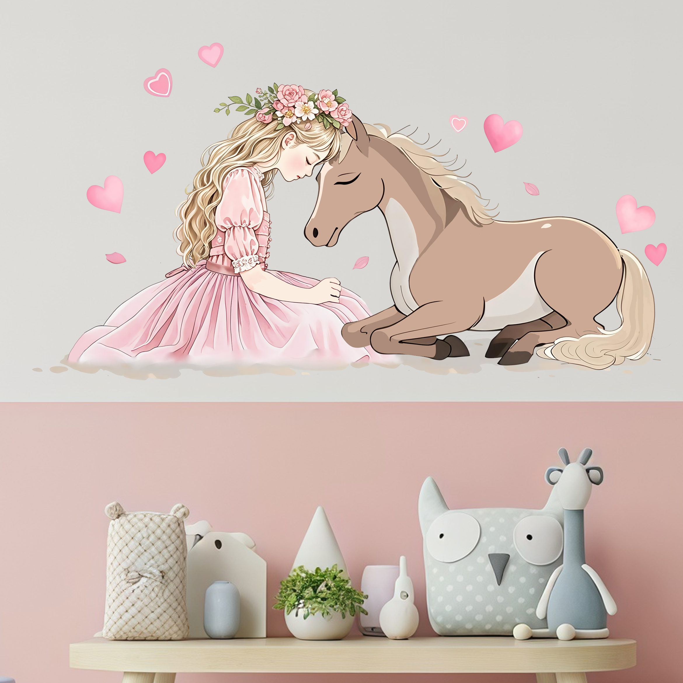 Romantic Horse Wall Stickers S - Pvc Panel Background ulasan dan harga