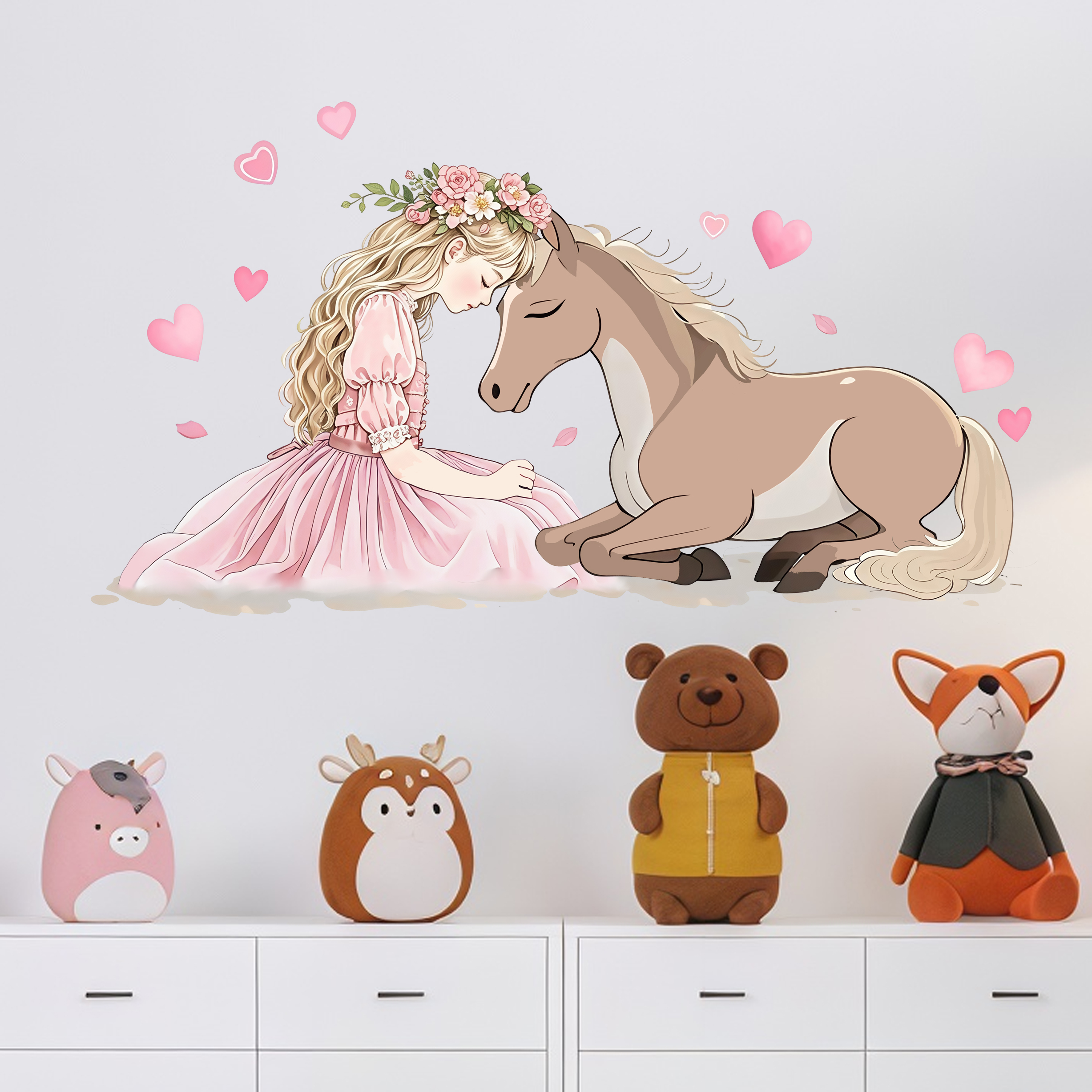 Romantic Horse Wall Stickers S - Pvc Panel Background ulasan dan harga