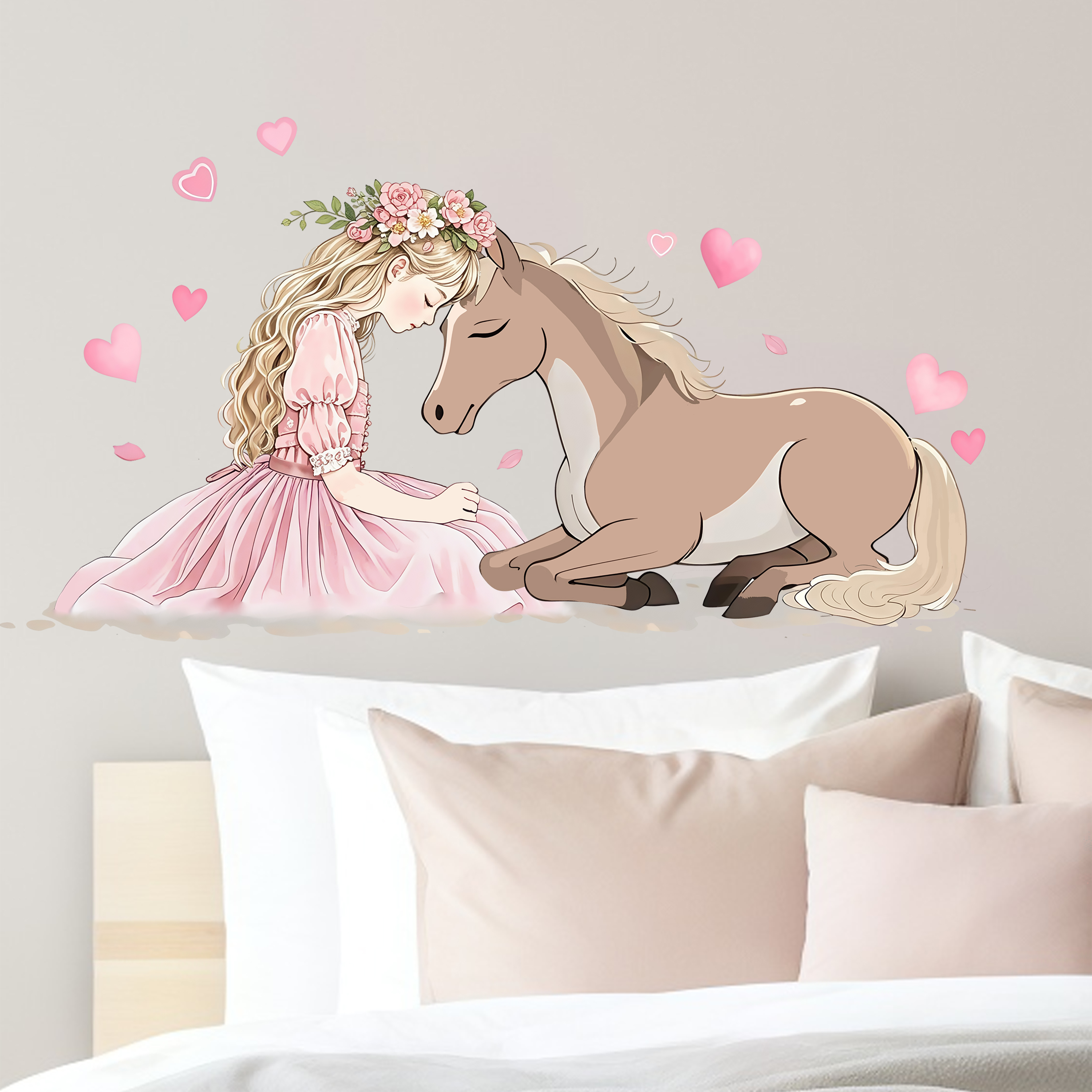 Romantic Horse Wall Stickers S - Pvc Panel Background ulasan dan harga