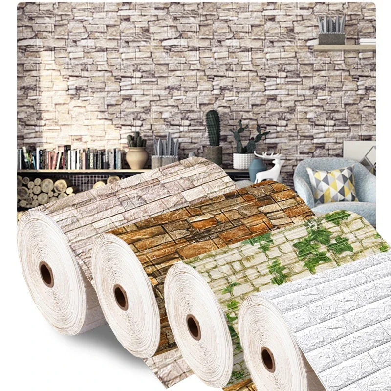 70cmx1/3/5/10M 3D Foam Brick W - Pvc Panel Background ulasan dan harga