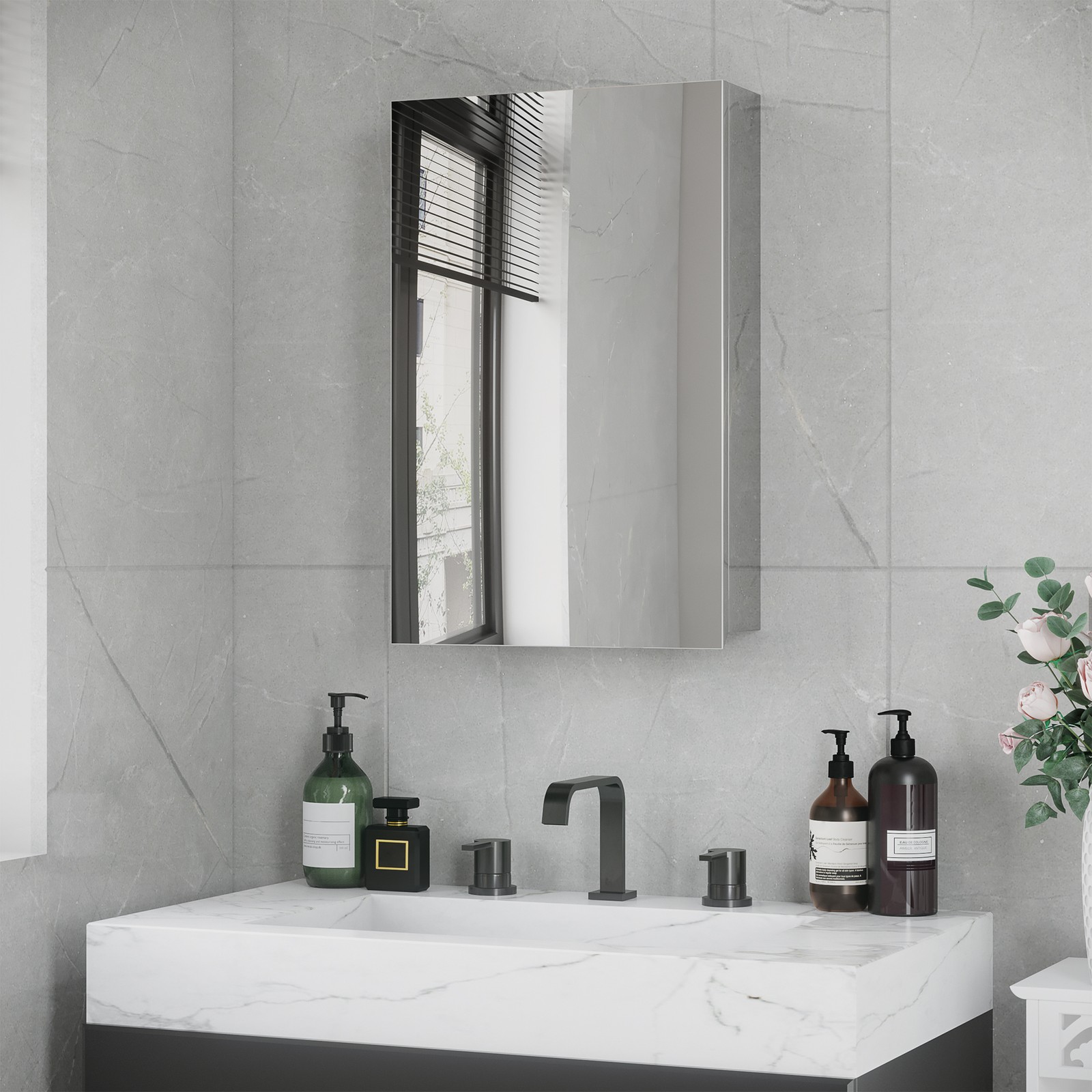 Bathroom Cabinet Wall Mounted  - Glass Door Hinge ulasan dan harga