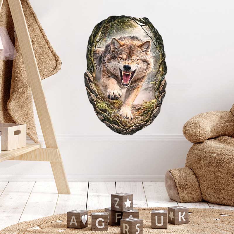 Wild Timberwolves Pattern Wall - Pvc Panel Background ulasan dan harga