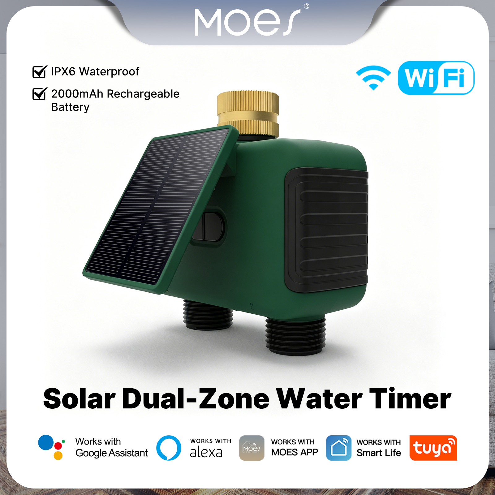 MOES Tuya WiFi Smart Solar Dua - Timer Dual Outlet ulasan dan harga