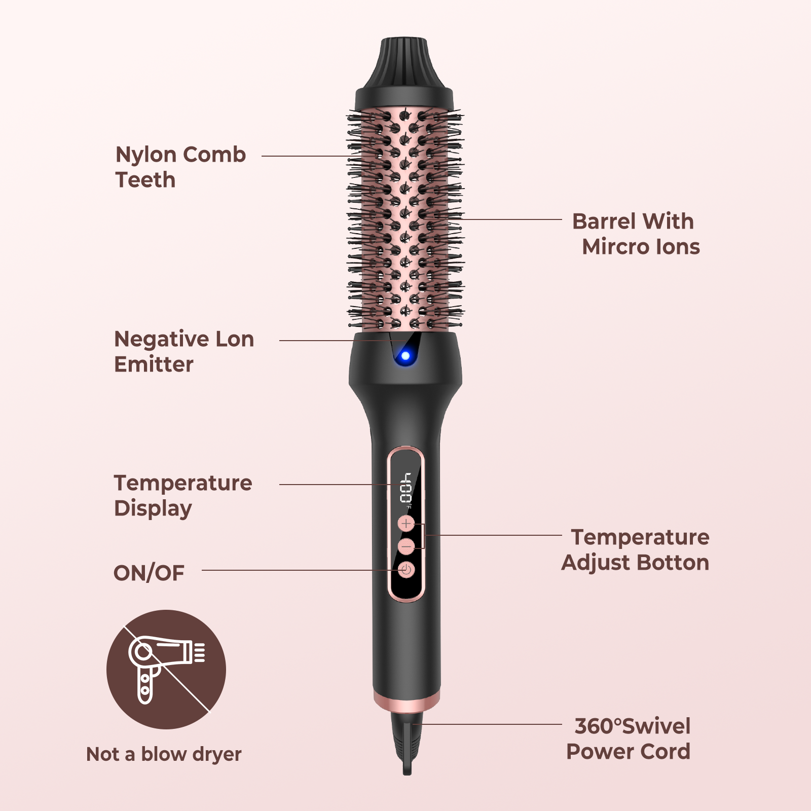 1.5 Inch Hair Curling Iron Bru - Ceramic Heat Emitter ulasan dan harga