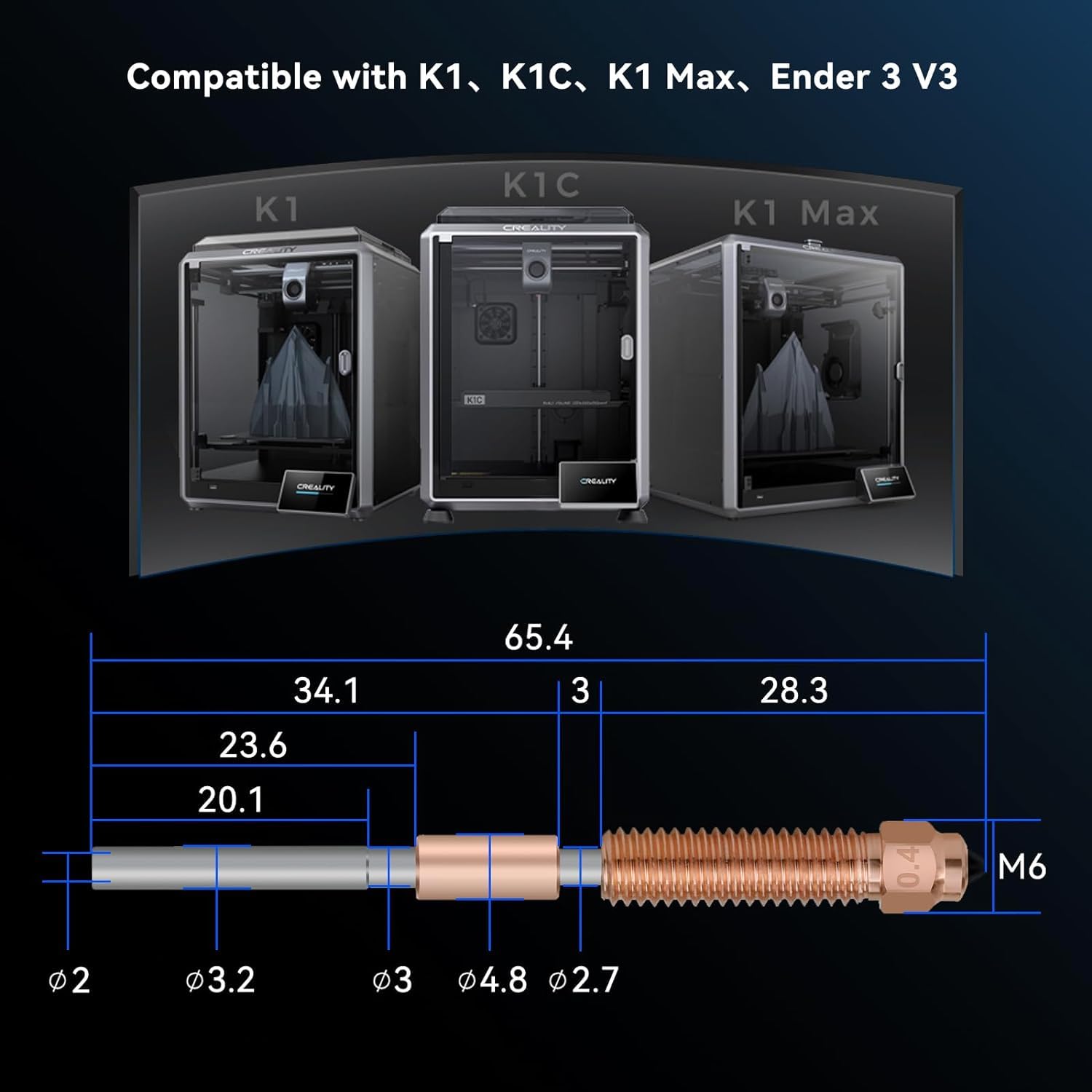 Creality K1C Nozzle Unicorn Qu - Ceramic Heat Emitter ulasan dan harga